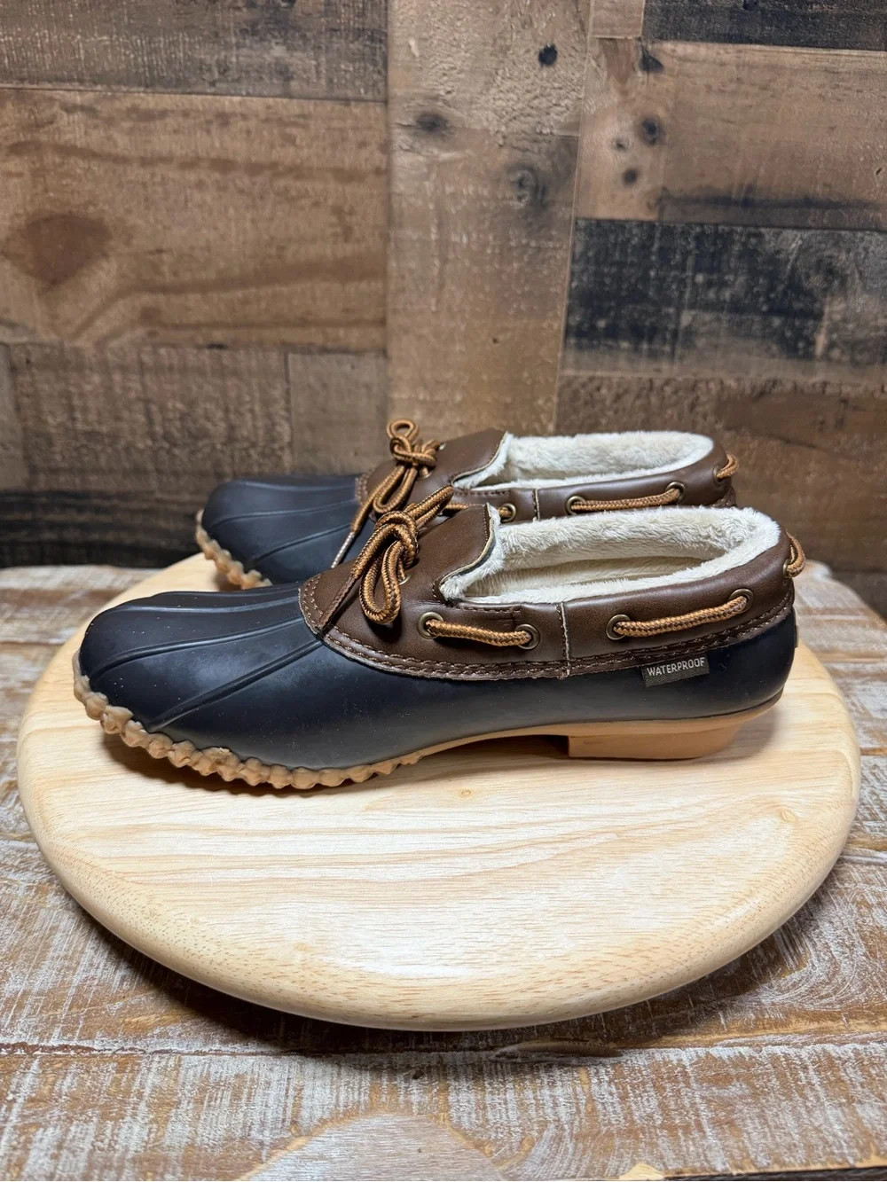 JBU by Jambu Gwen Waterproof Duck Shoes Women’s 7.5 Faux Fur Brown Black